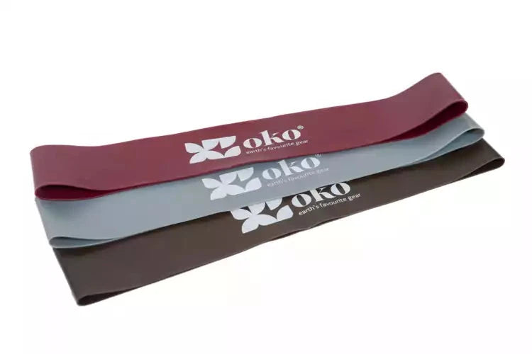 Set of 3 natural latex resistance bands