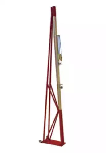 Portable volleyball posts with transport wheels