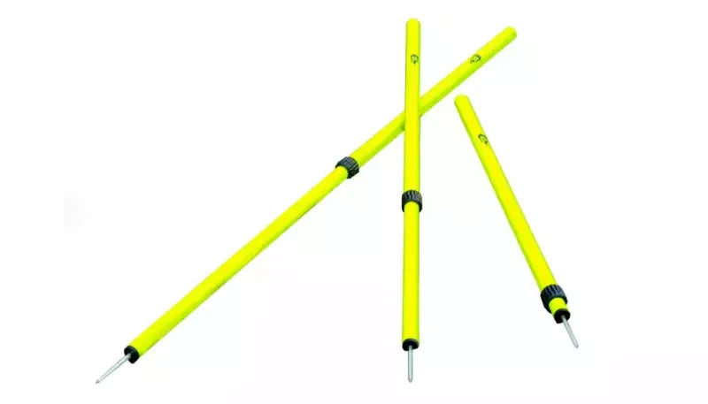Set of 6 Telescopic slalom poles with spike - 91cm to 172cm