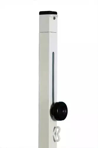 Height adjustable square badminton posts - 1.4m to 1.55m with floor sleeves