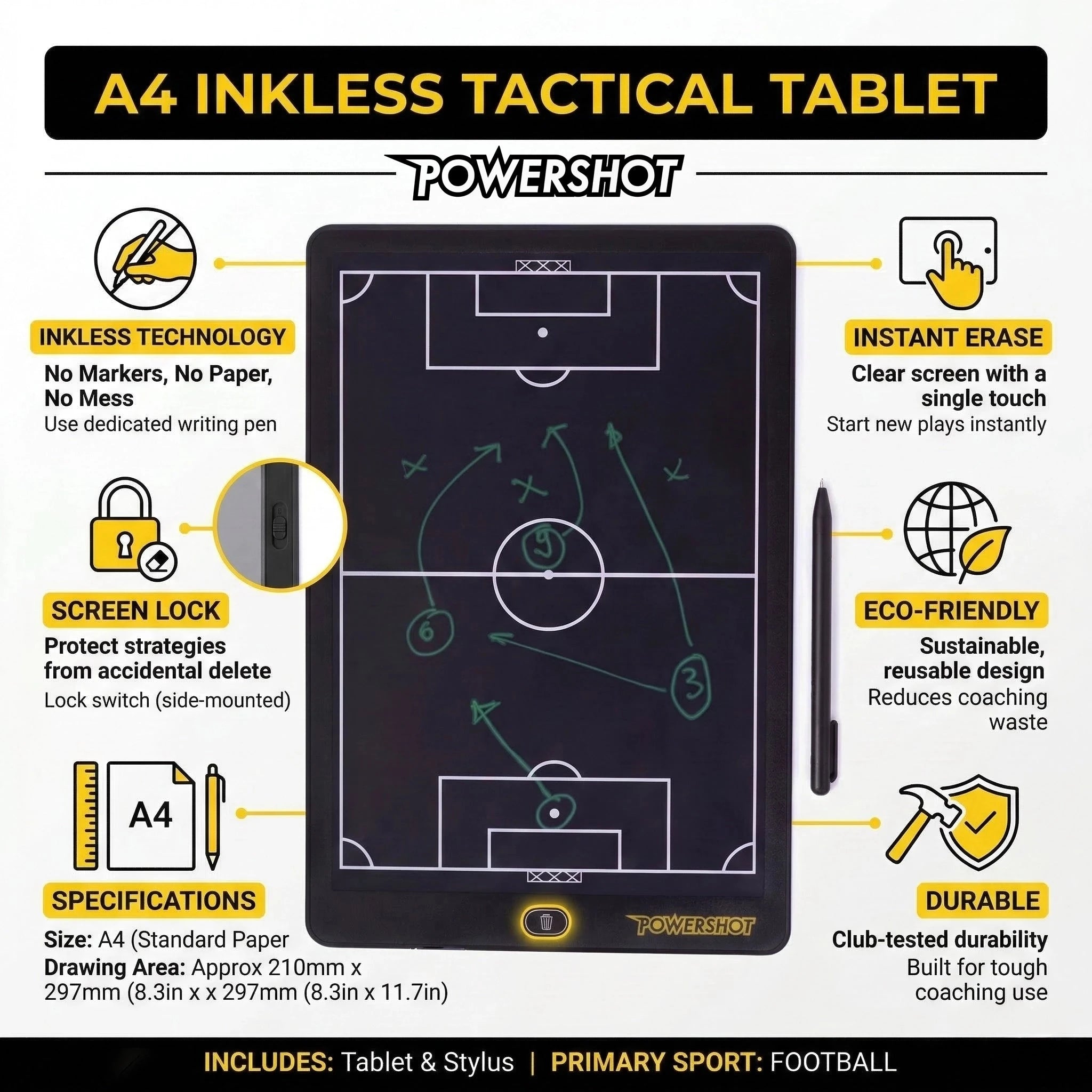 A4 inkless tactical tablet Powershot