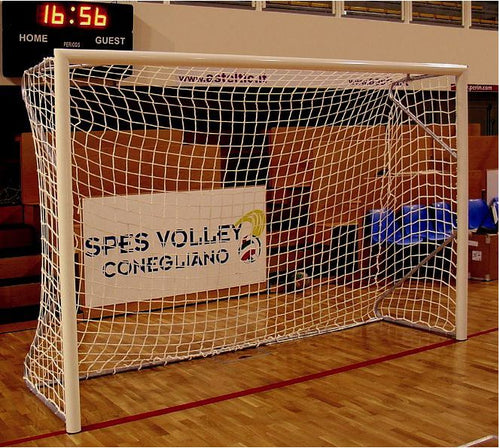 Sealed football/futsal goal steel - 3m x 2m with net and sleeves