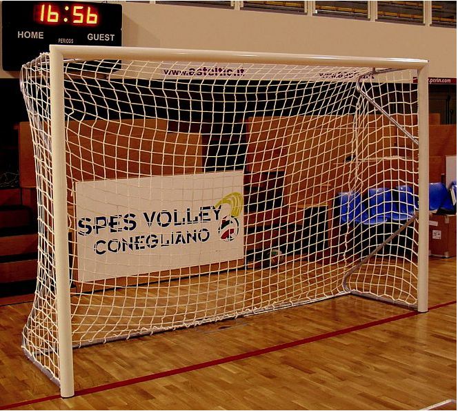 Sealed football/futsal goal steel - 3m x 2m with net and sleeves