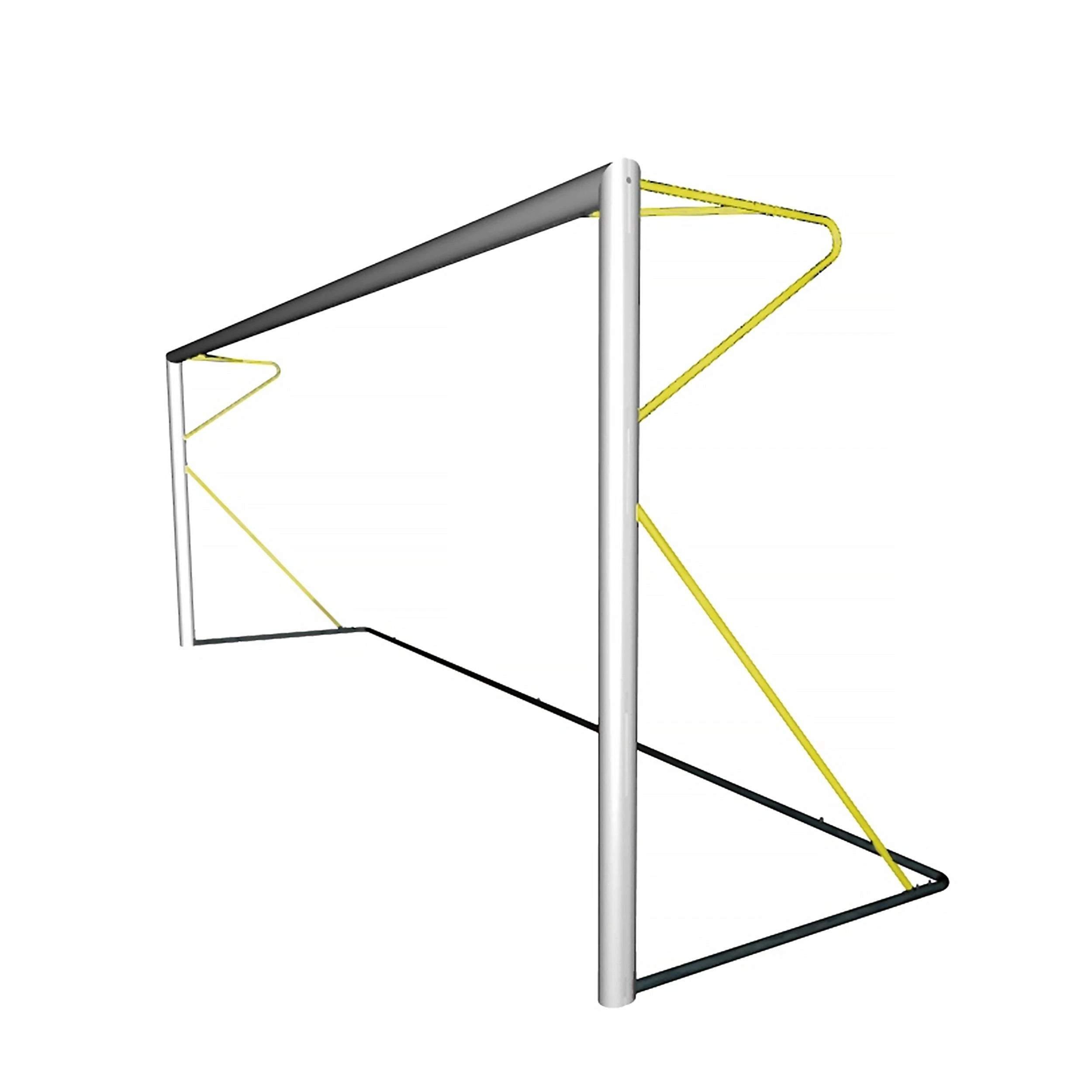 Transportable 8-a-side football goal aluminium with net - 6m x 2.1m - 80mm Powershot