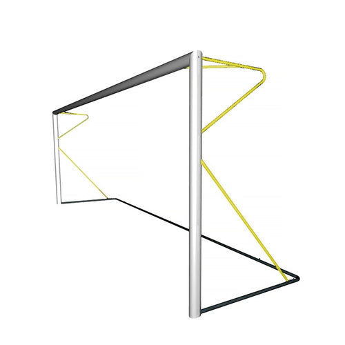 Transportable 8-a-side football goal aluminium with net - 6m x 2.1m - 80mm Powershot