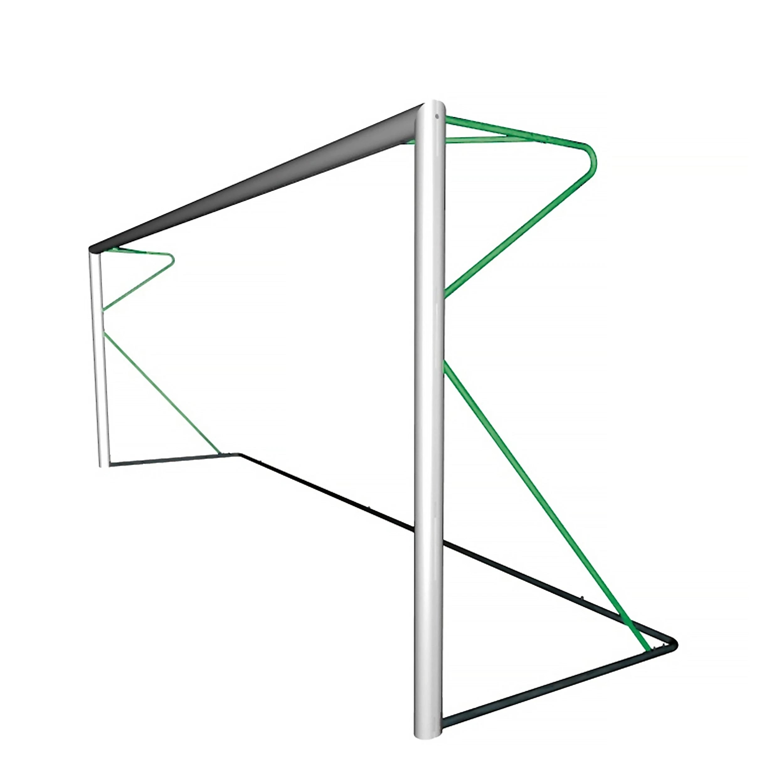 Transportable 8-a-side football goal aluminium with net - 6m x 2.1m - 80mm Powershot