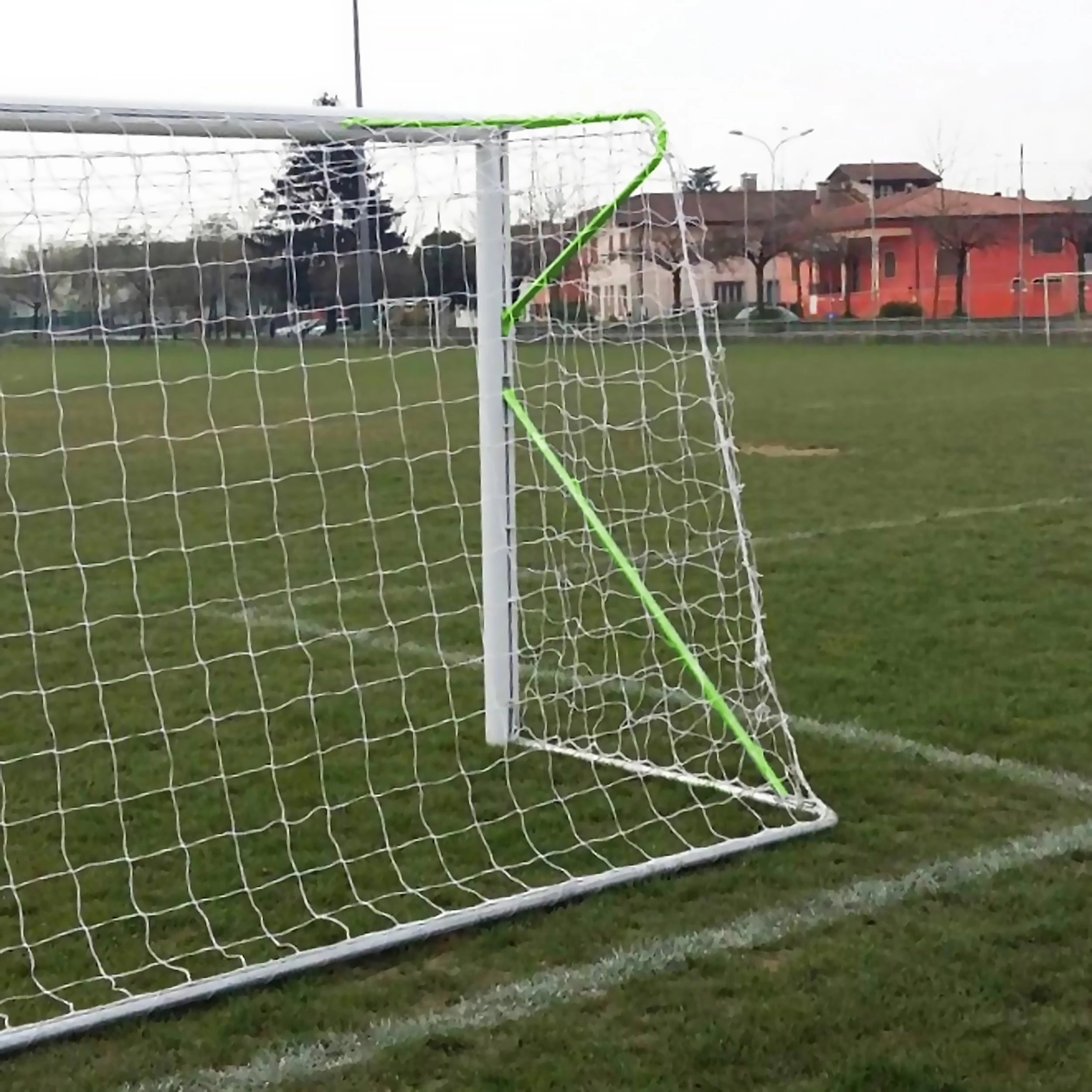 Transportable 8-a-side football goal aluminium with net - 6m x 2.1m - 80mm Powershot