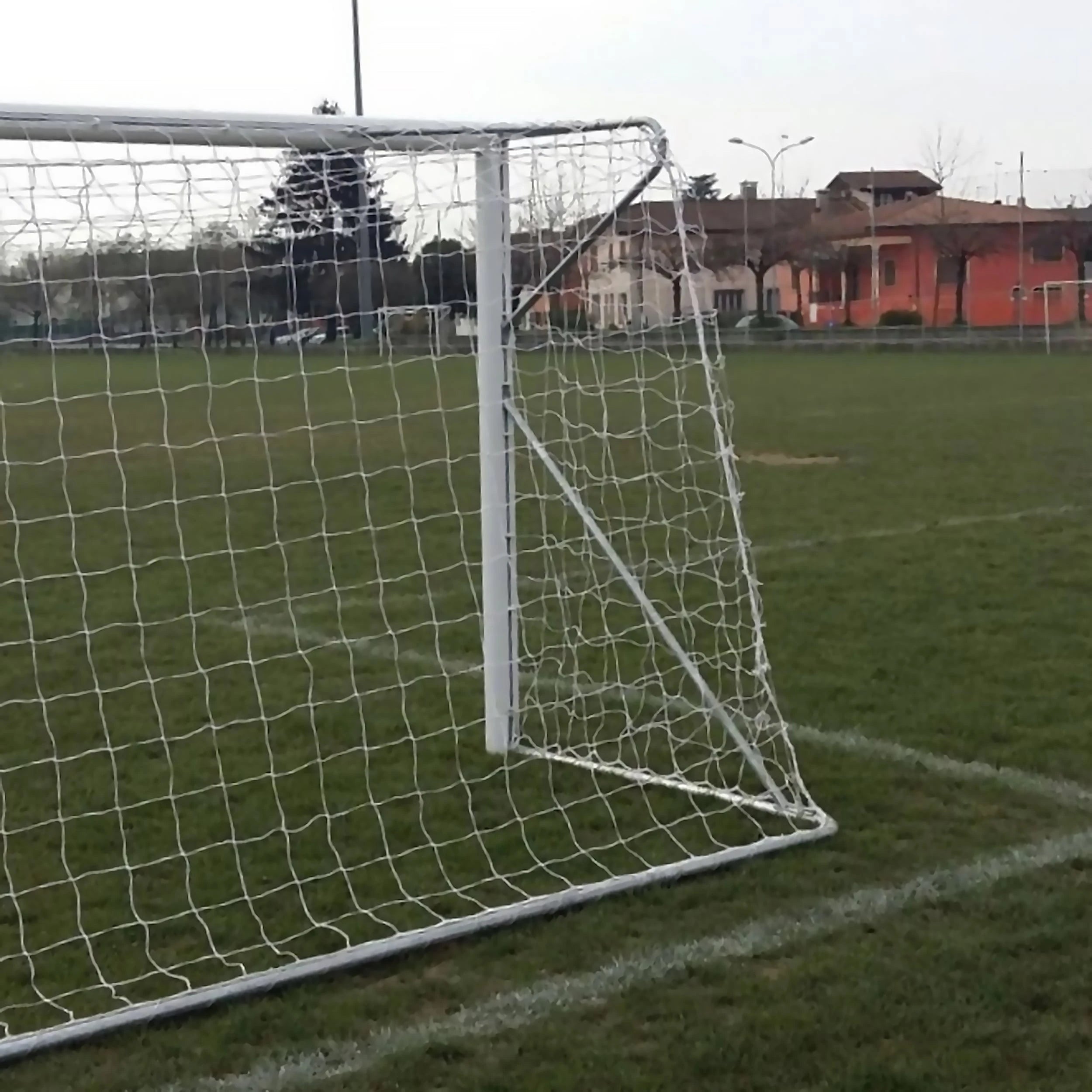 Transportable 8-a-side football goal aluminium with net - 6m x 2.1m - 80mm Powershot