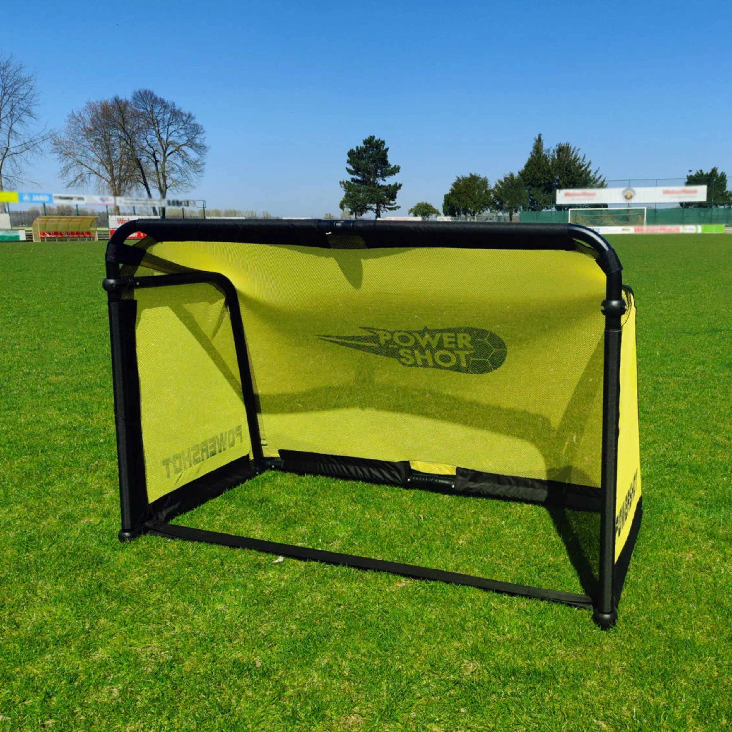 Folding aluminium mini football goal - 1.5m x 1m Powershot