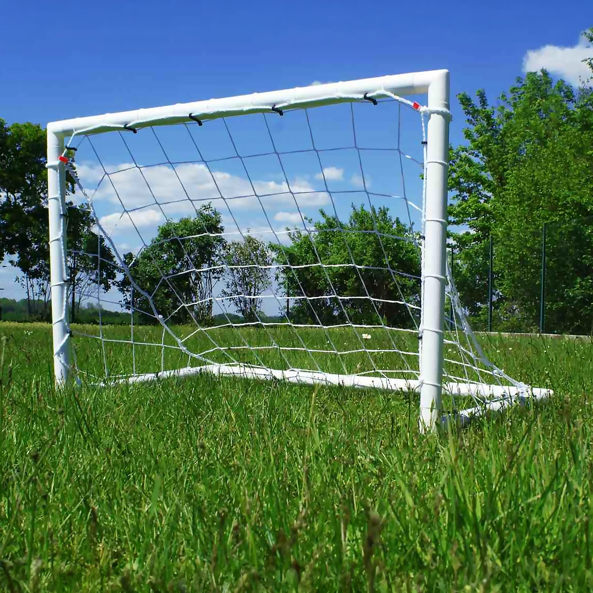 Pair of Football goals - 1.2m x 0.8m - uPVC white Powershot
