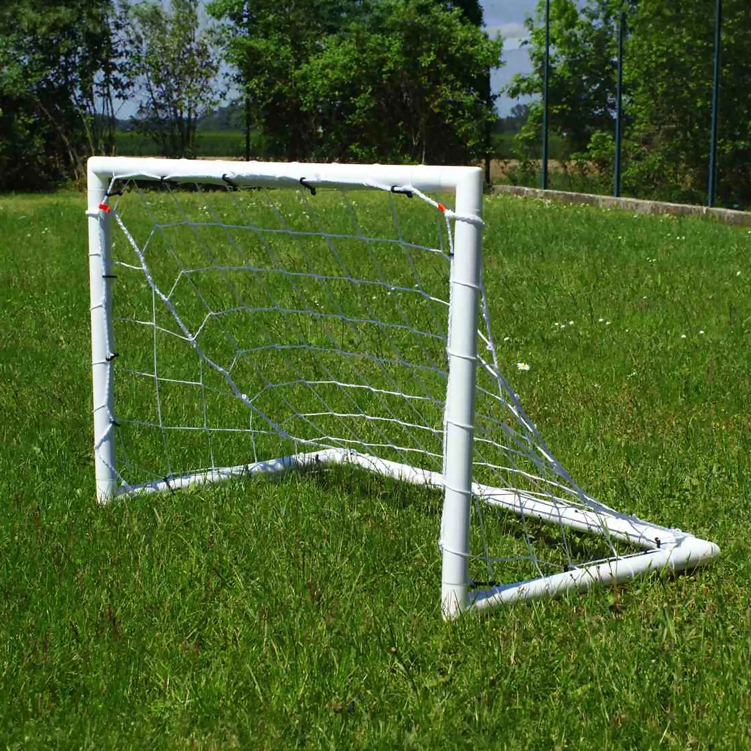Pair of Football goals - 1.2m x 0.8m - uPVC white Powershot