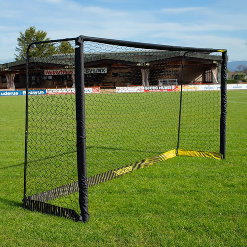 Black steel football goal - 4m x 2m Powershot