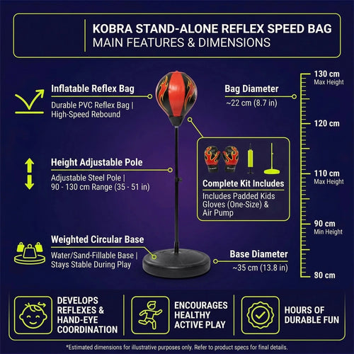 Stand-up punching bag with boxing gloves - Child Powershot