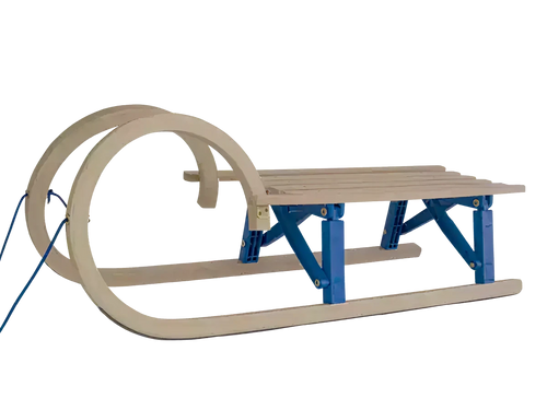 Foldable wooden snail sled with seat - 1.1m