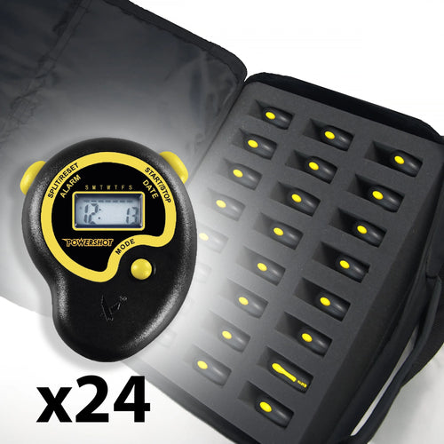 Set of 24 stopwatches with carrying bag Powershot