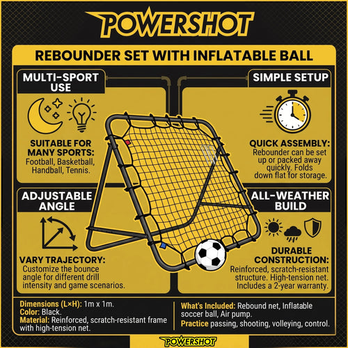 Rebounder set with inflatable ball