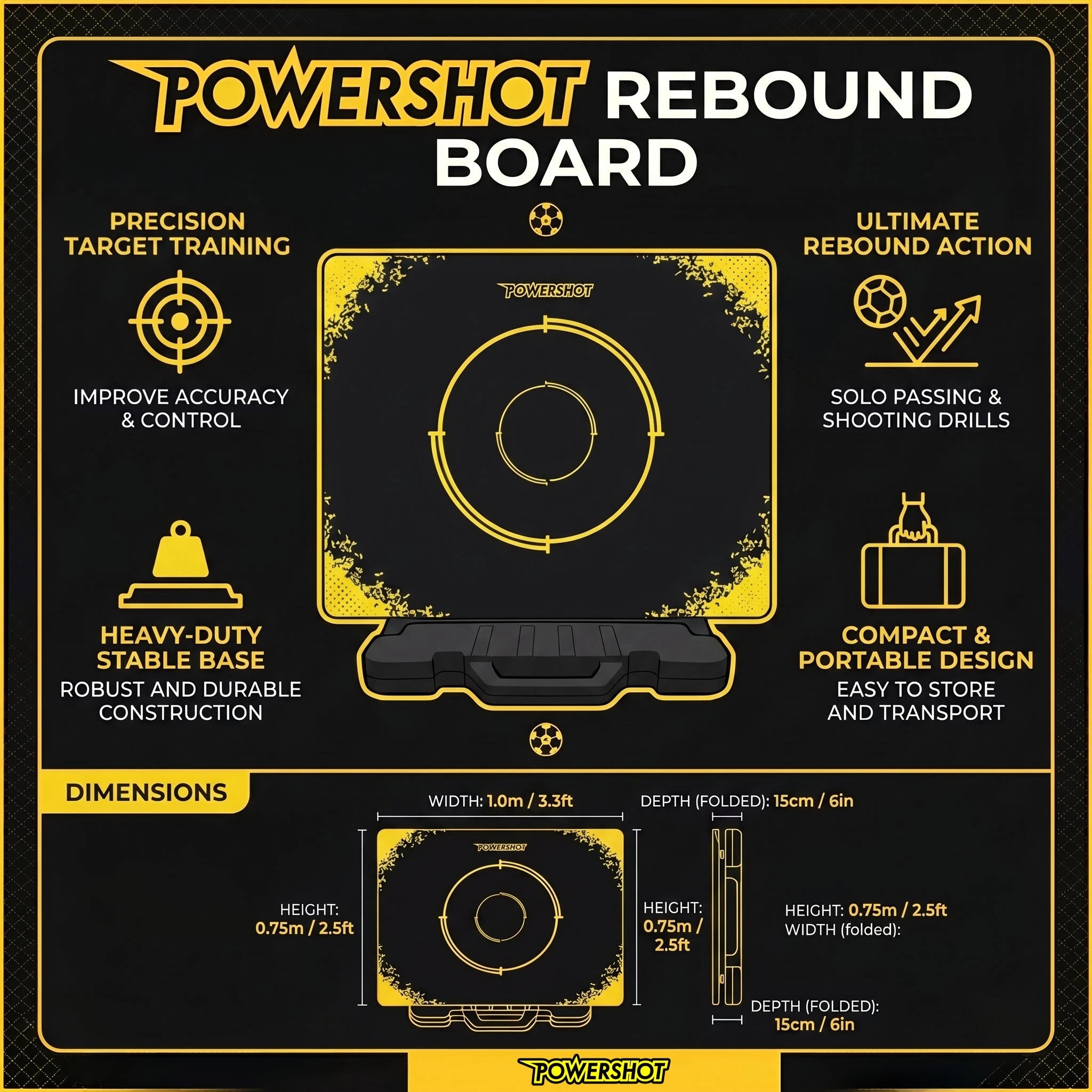 Rebound board - 1m x 0.75m with curved board