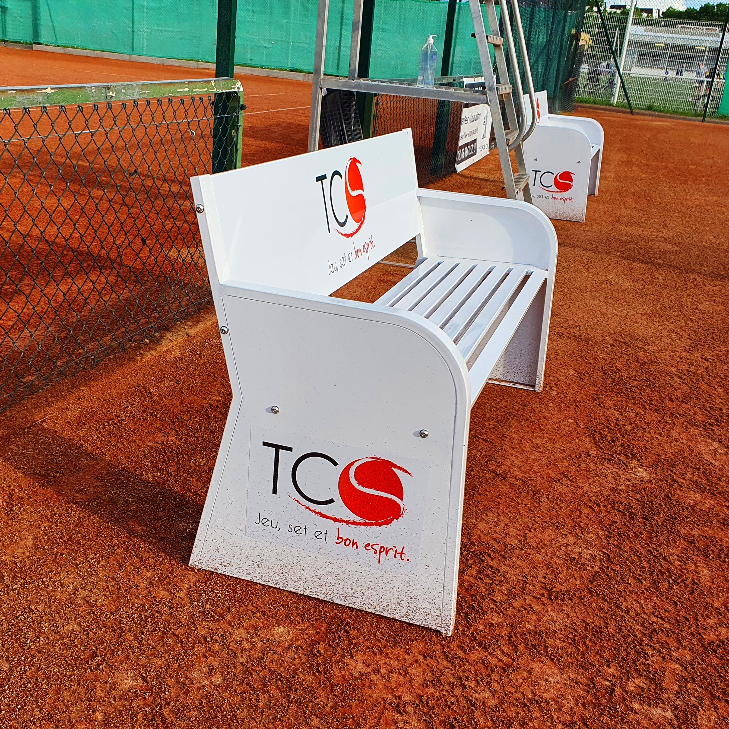 Advertising Tennis Court Bench – Steel Carrington