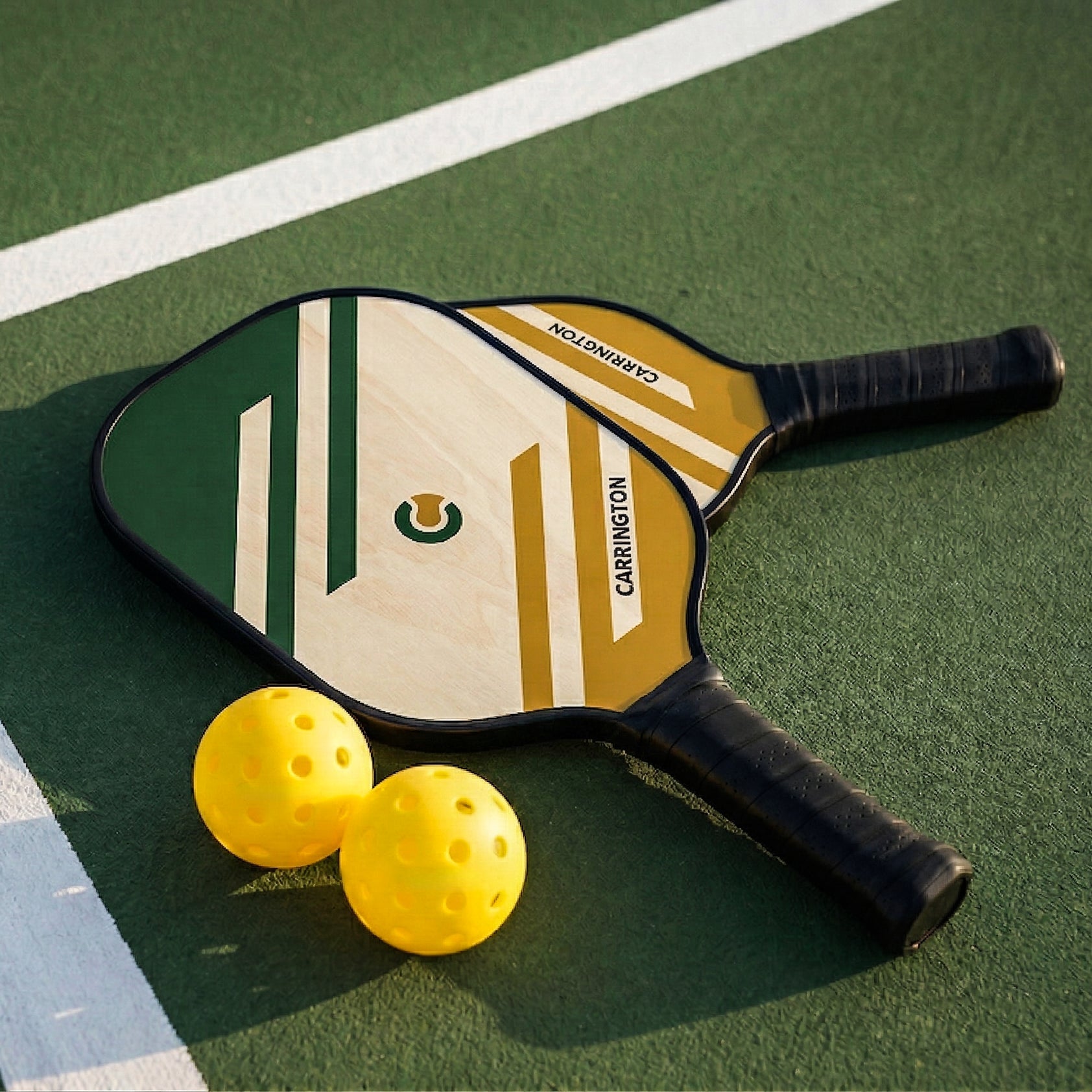 Pickleball - Basic Wooden Paddle-Racket and Ball Carrington