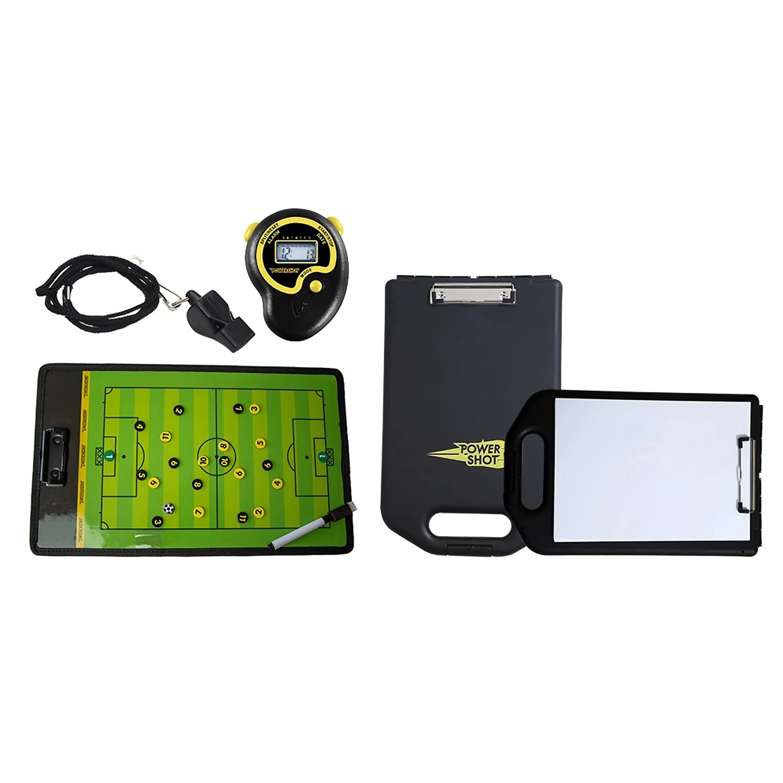 Football coach kit with briefcase, whistle, stopwatch and magnetic board Powershot