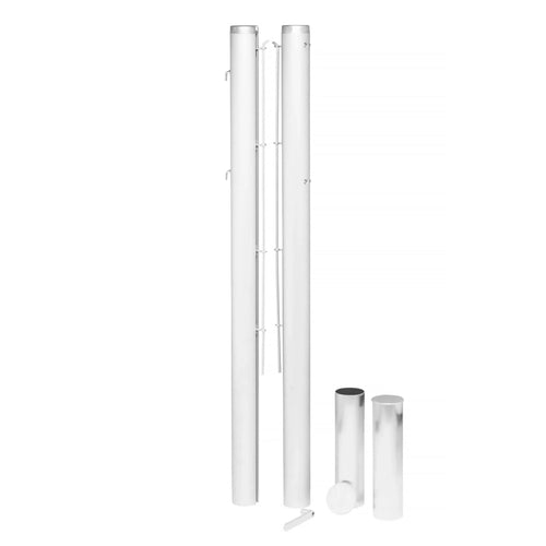 Pair of aluminium round tennis posts - 80mm x 80mm Carrington