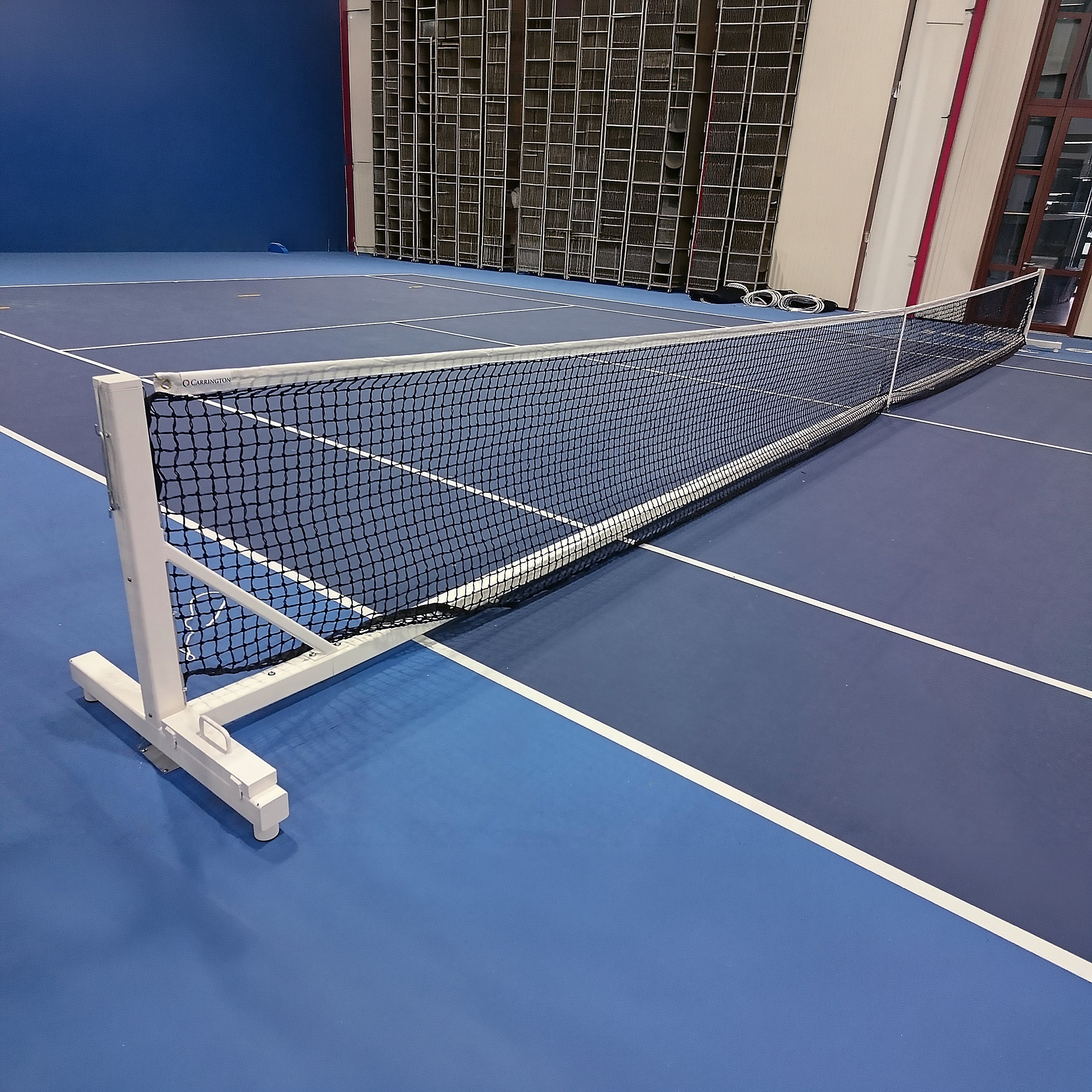 Transportable galvanized steel tennis posts - 80 mm x 80 mm Carrington
