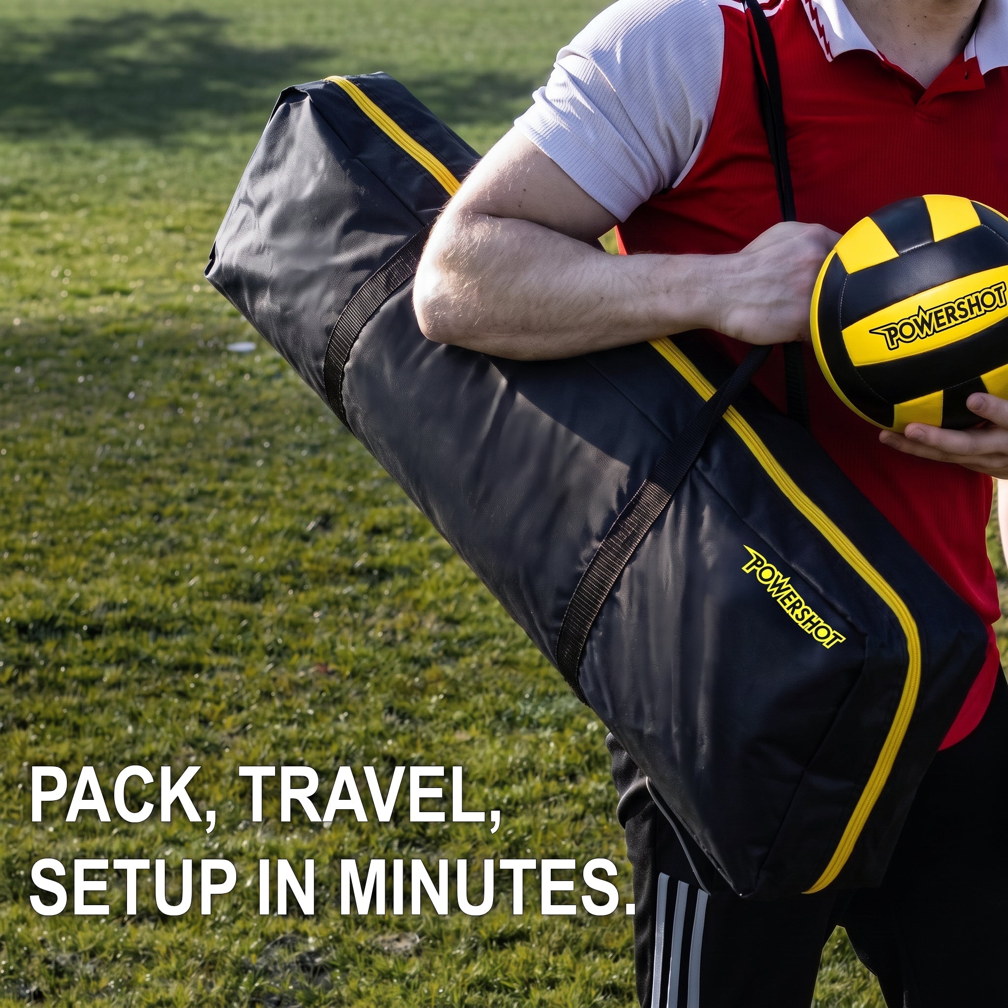 Volleyball set 9.14m with posts, bag, net, ball and pump Powershot