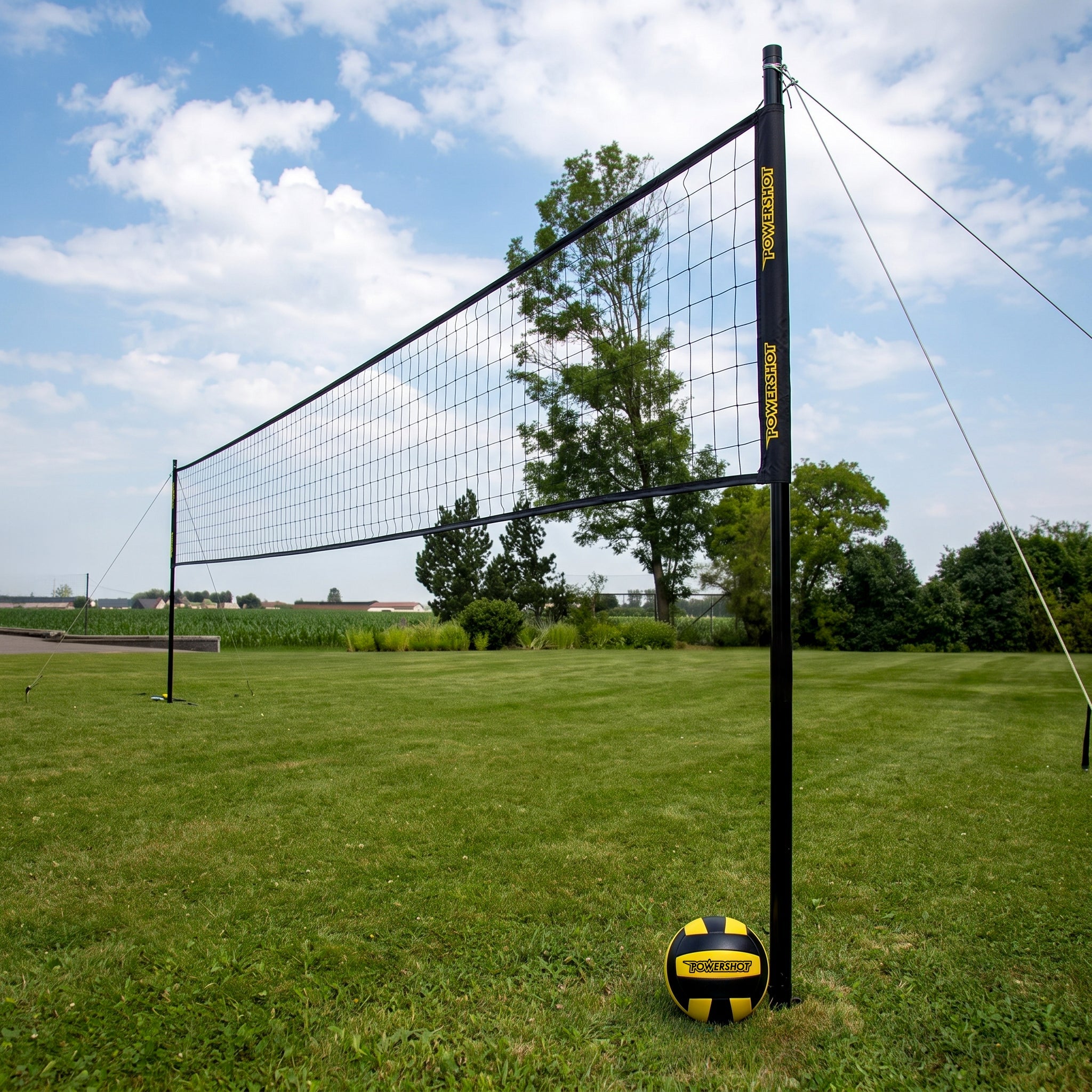 Volleyball set 9.14m with posts, bag, net, ball and pump
