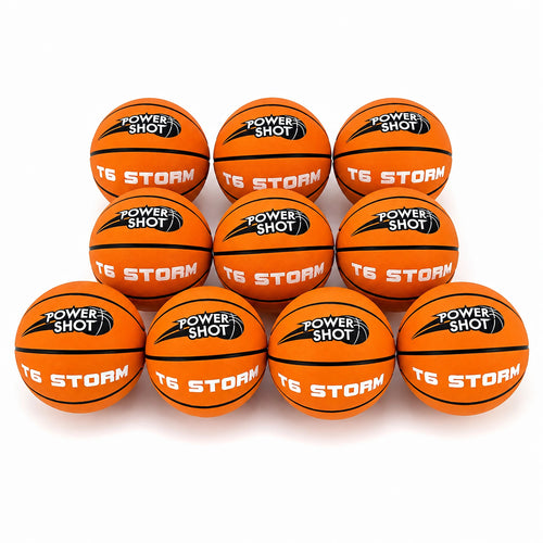 Set of 10 basketballs size 6 with free pump and storage bag