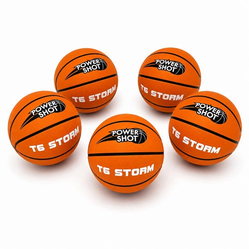 Set of 5 basketballs size 6 with free pump and storage bag