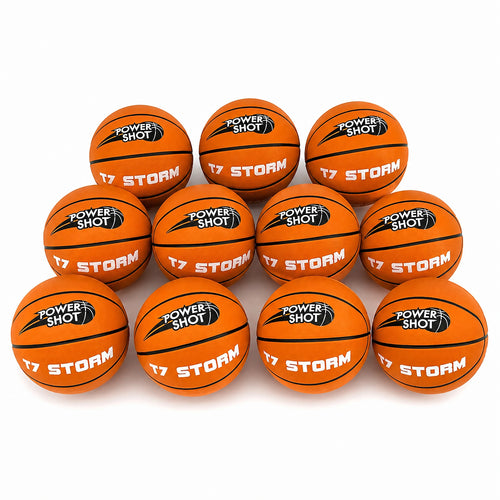 Set of 10 basketballs size 7 with free pump and storage bag