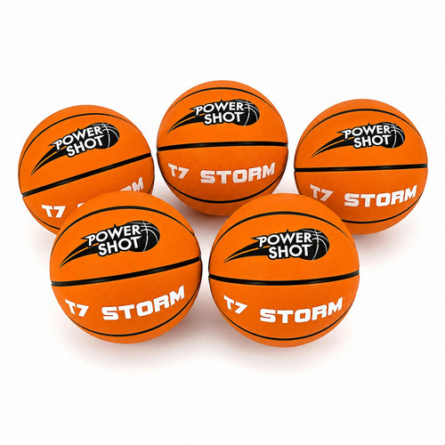 Set of 5 basketballs size 7 with free pump and storage bag