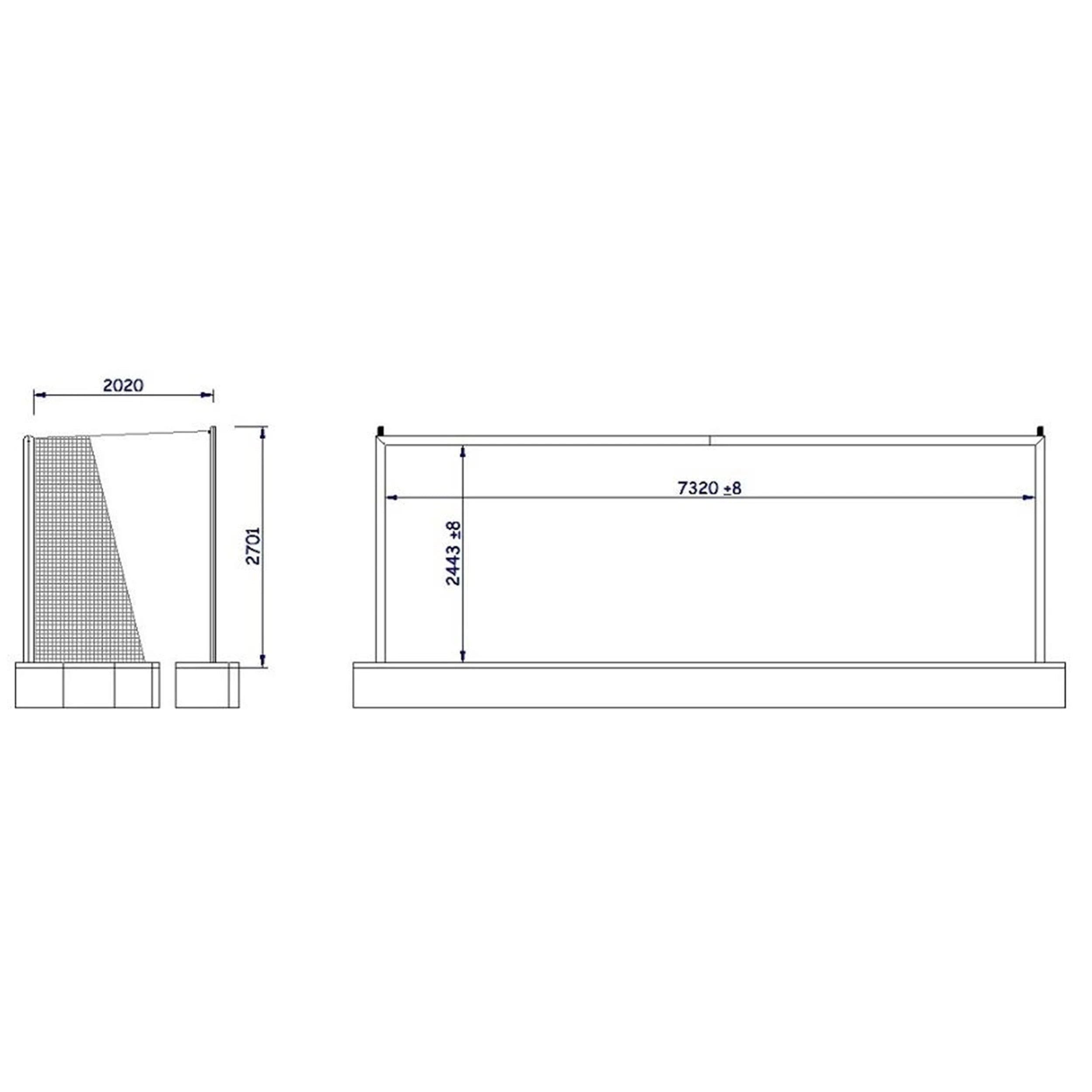 Full-Size Socketed Aluminium Football Goal - 7.32m x 2.44m Powershot