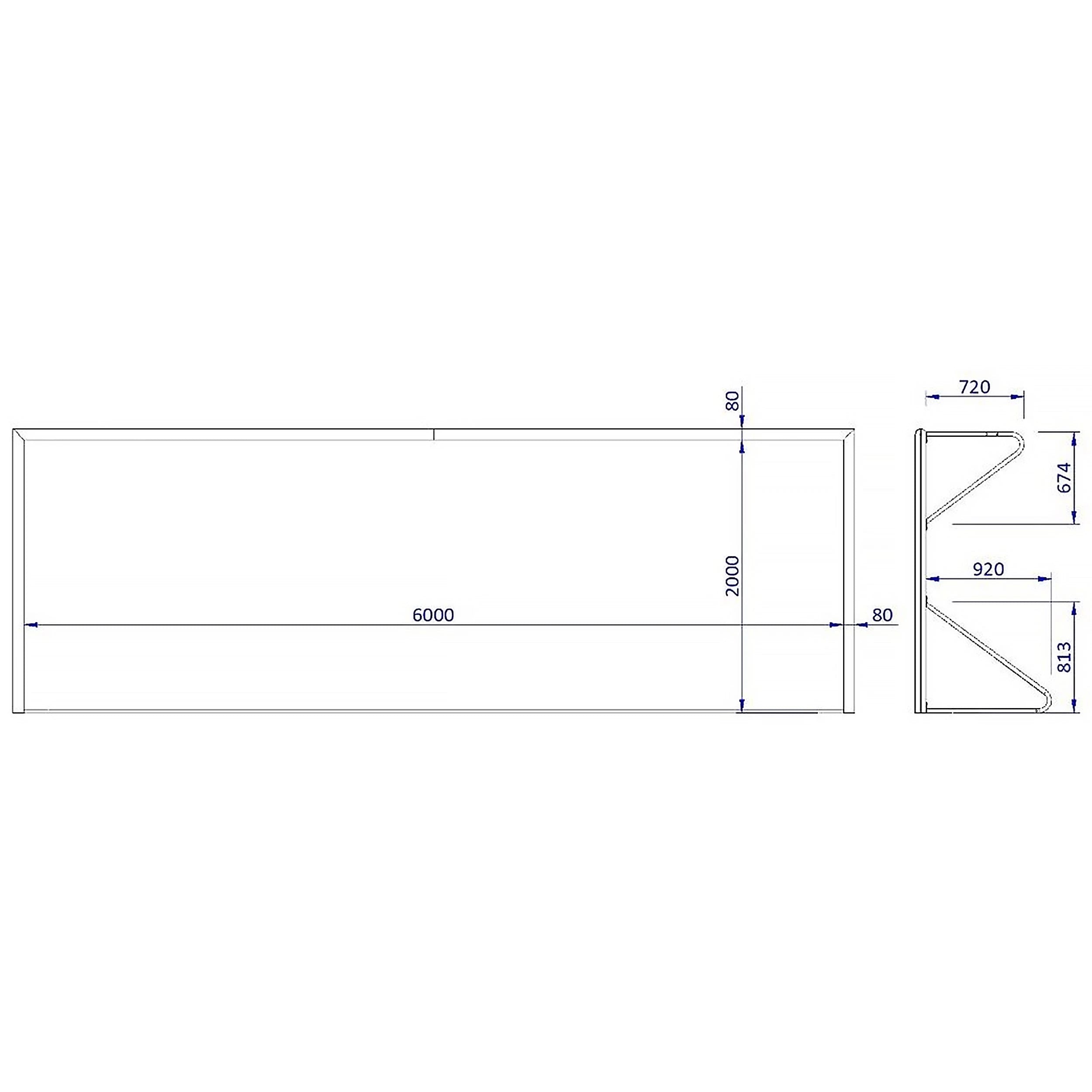 Transportable 8-a-side football goal aluminium with net - 6m x 2.1m - 80mm Powershot