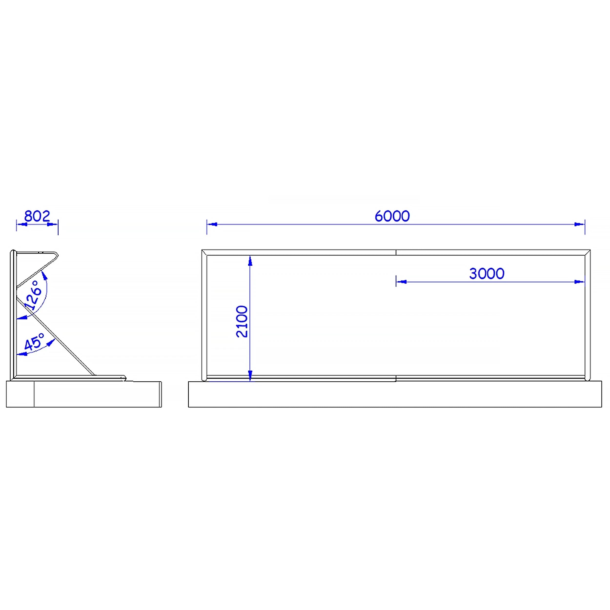 Transportable aluminium 8-a-side football goal - 6m x 2.1m - 120mm x 100mm Powershot