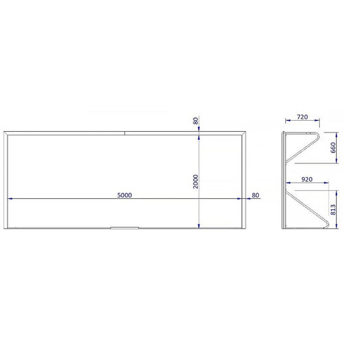 Portable Football Goal - 5m x 2m - Aluminium - 80mm Powershot