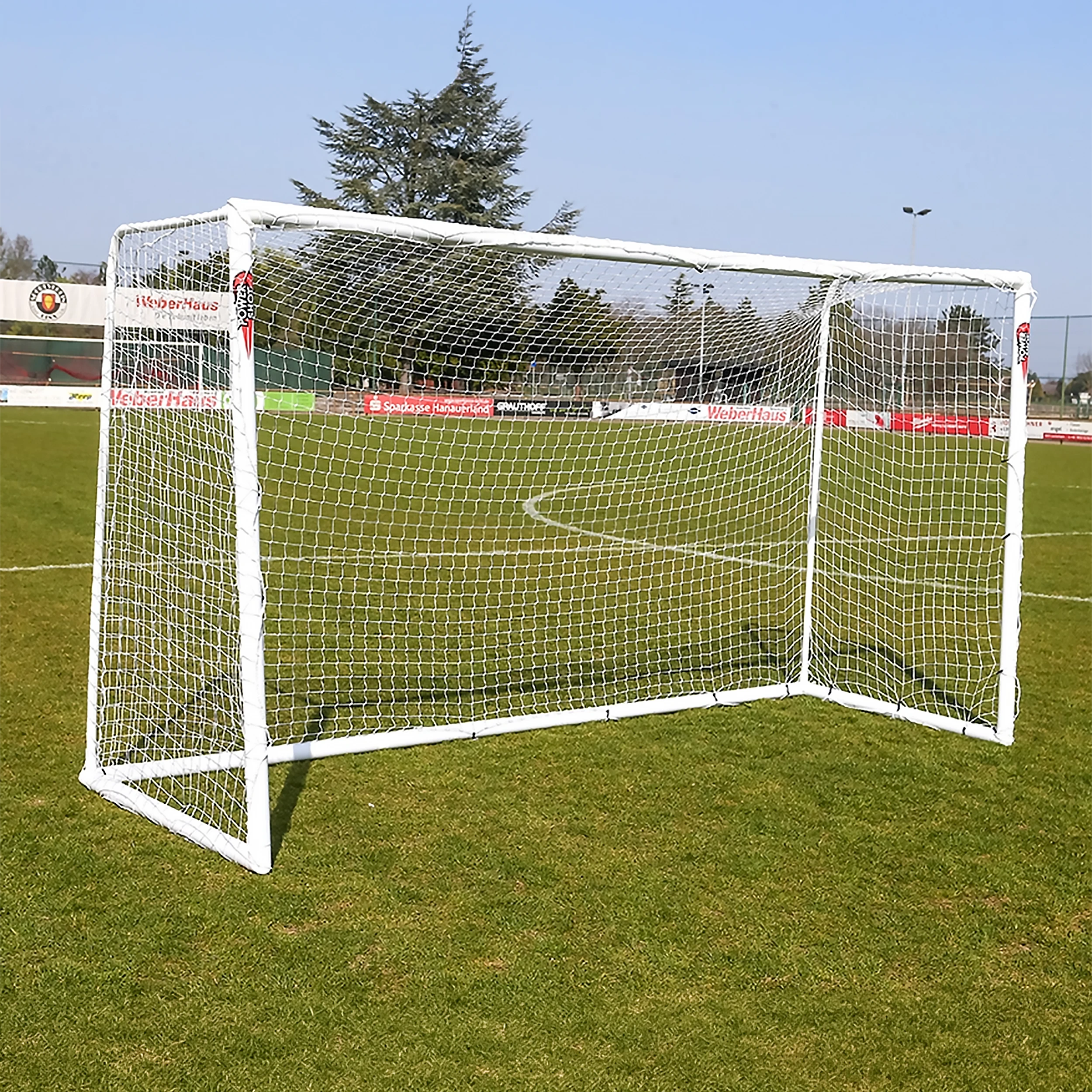 STADIUM Football goal - 5m x 2m - uPVC - White Powershot