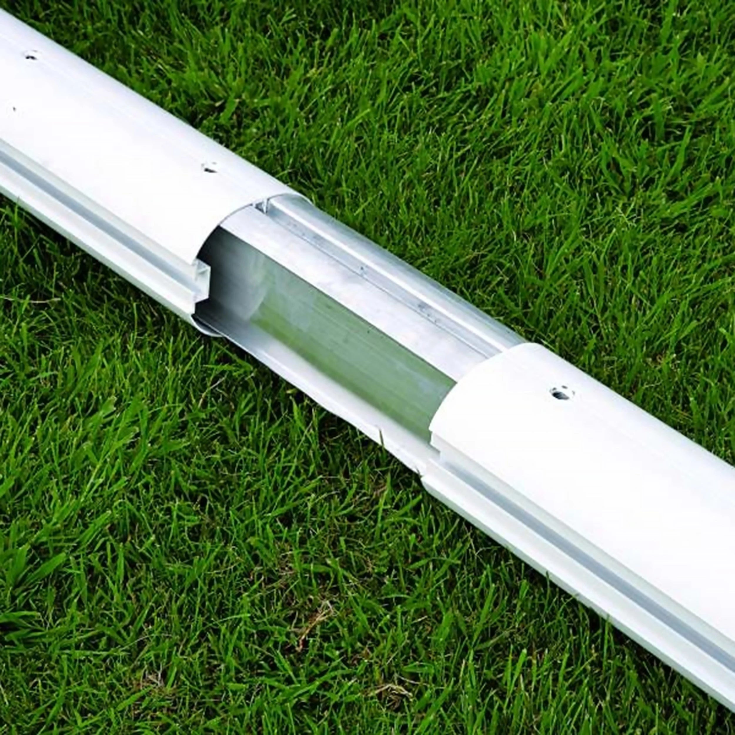 Full-Size Socketed Aluminium Football Goal - 7.32m x 2.44m Powershot