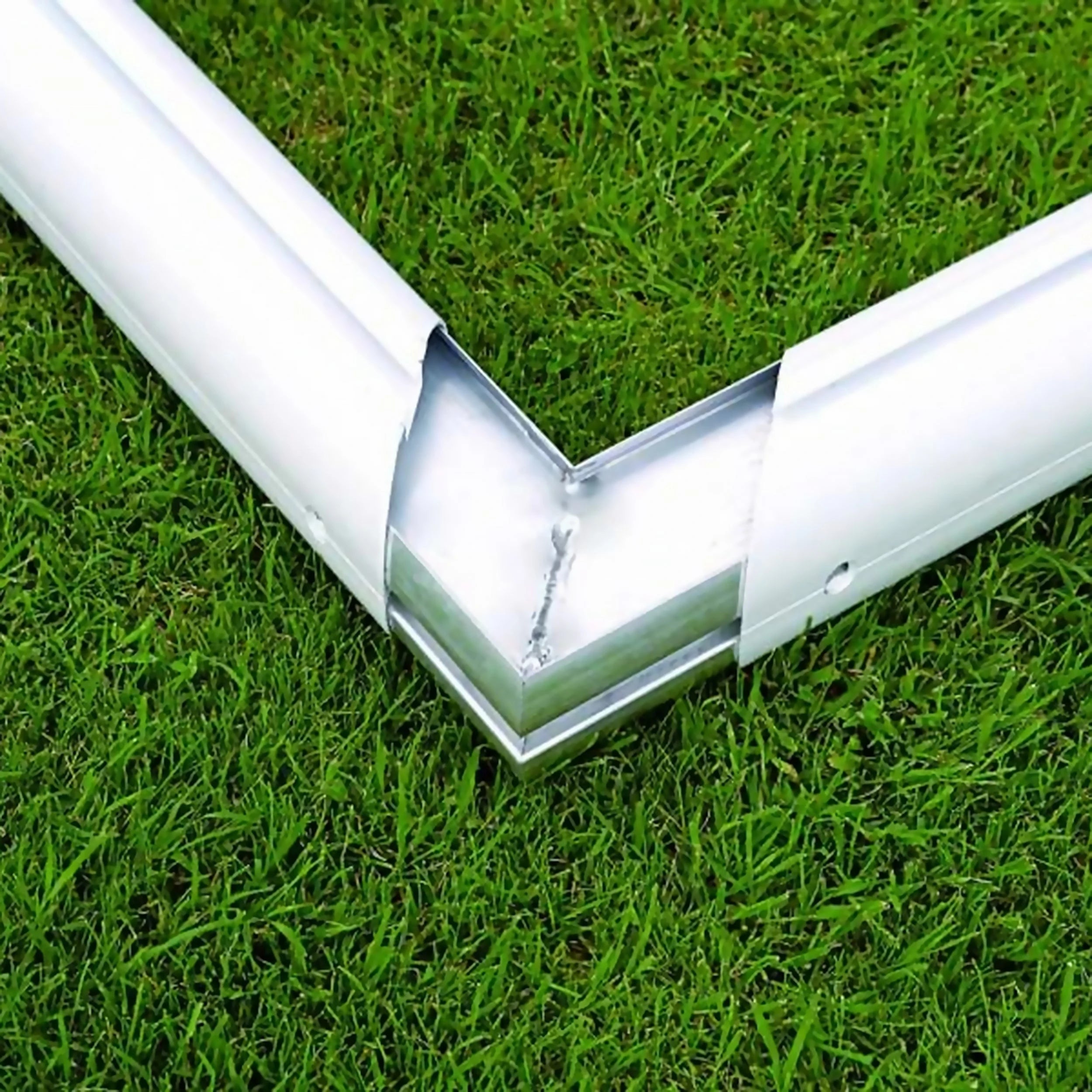 Full-Size Socketed Aluminium Football Goal - 7.32m x 2.44m Powershot