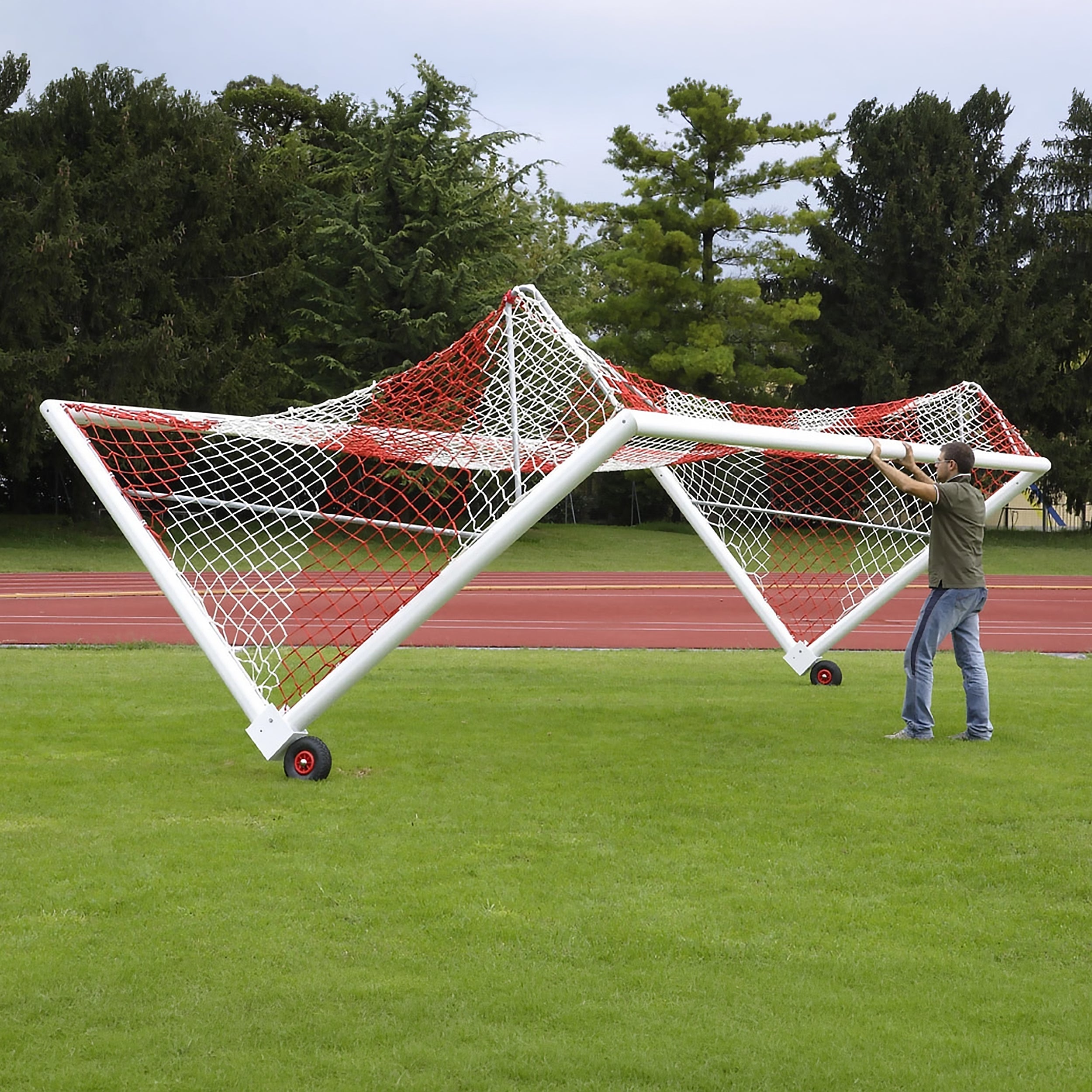 Pair of goal wheels for - 120mm x 100mm posts Powershot