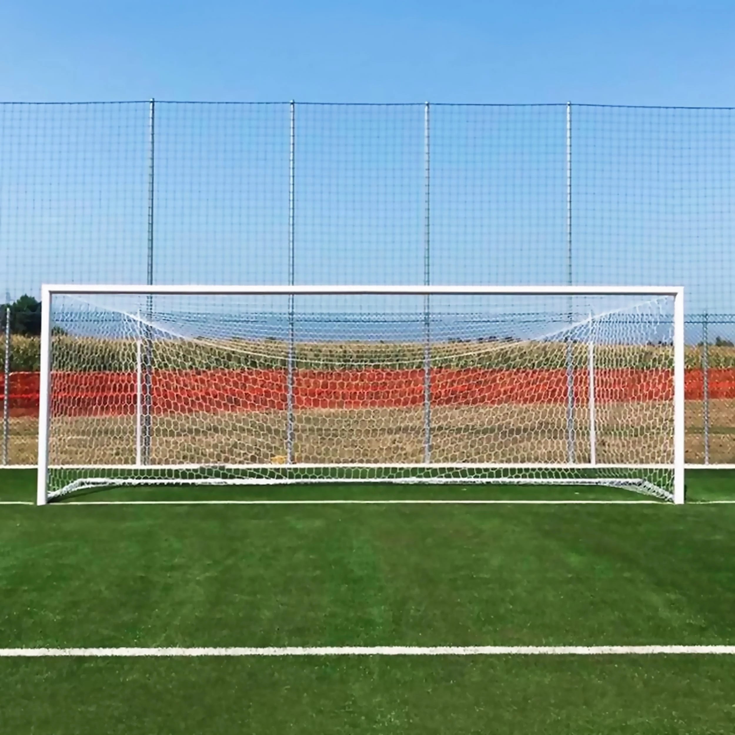 Full-Size Socketed Aluminium Football Goal - 7.32m x 2.44m Powershot