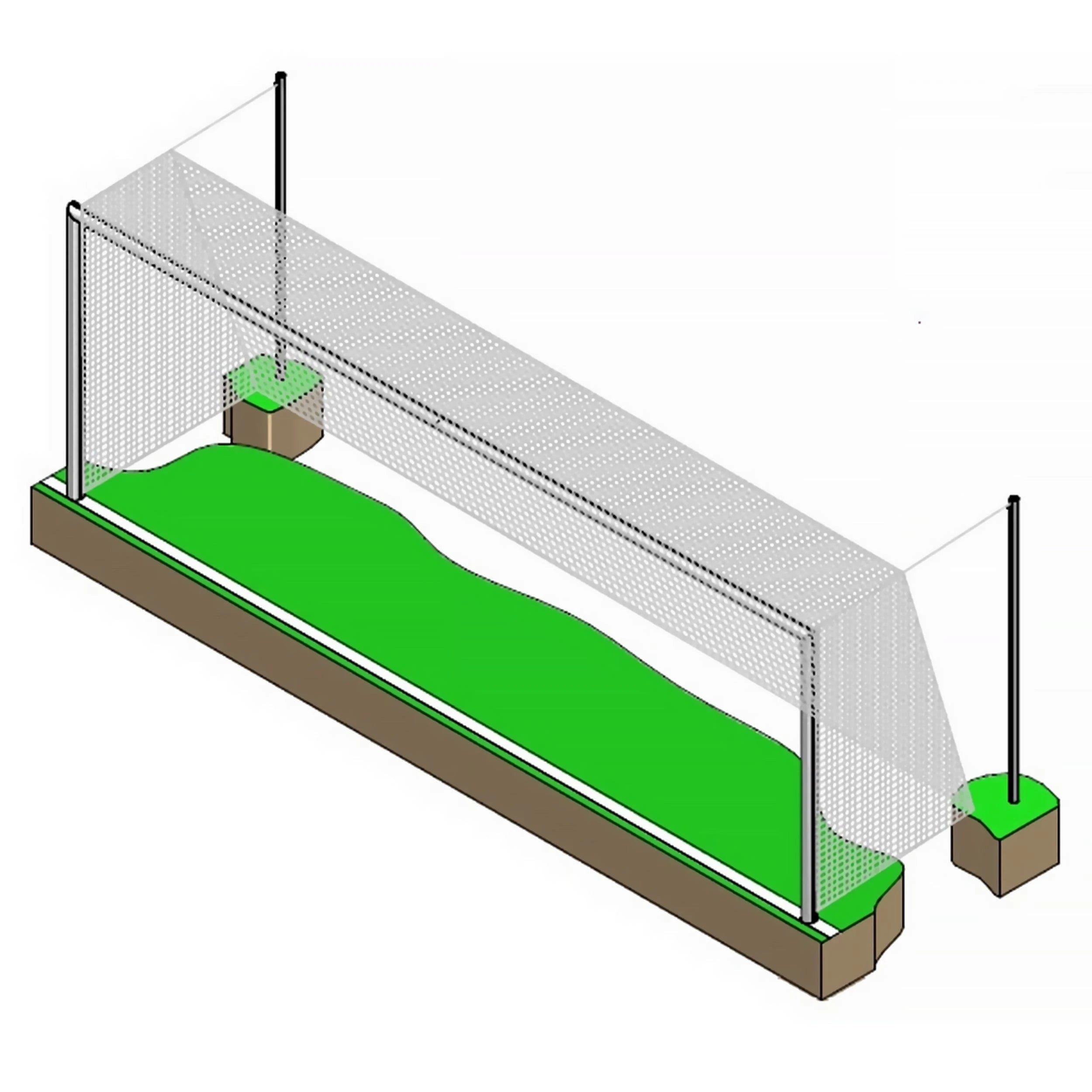 Full-Size Socketed Aluminium Football Goal - 7.32m x 2.44m Powershot