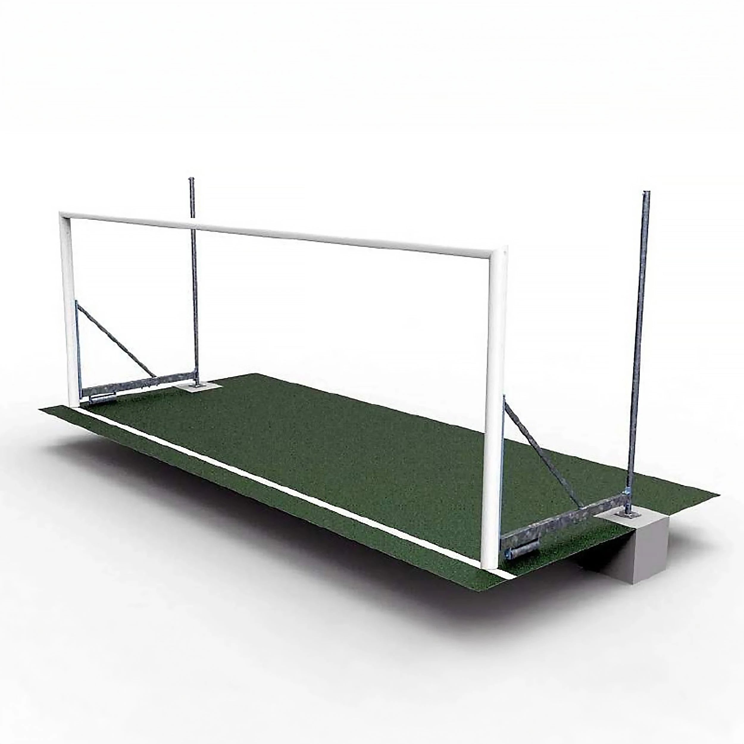 Pair of 8 a side aluminium folding and sealing football goals - 6m x 2.10m Powershot