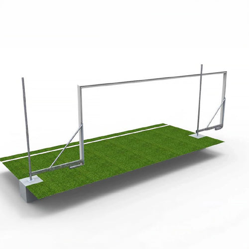 Pair of 8 a side aluminium folding and sealing football goals - 6m x 2.10m Powershot