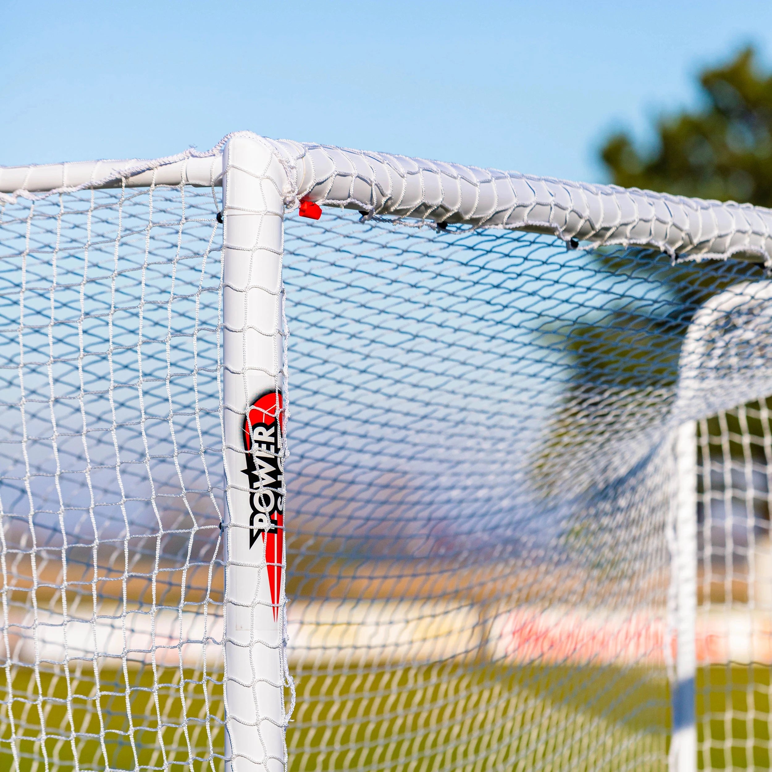 STADIUM Football Goal - 3m x 2m - uPVC - White Powershot