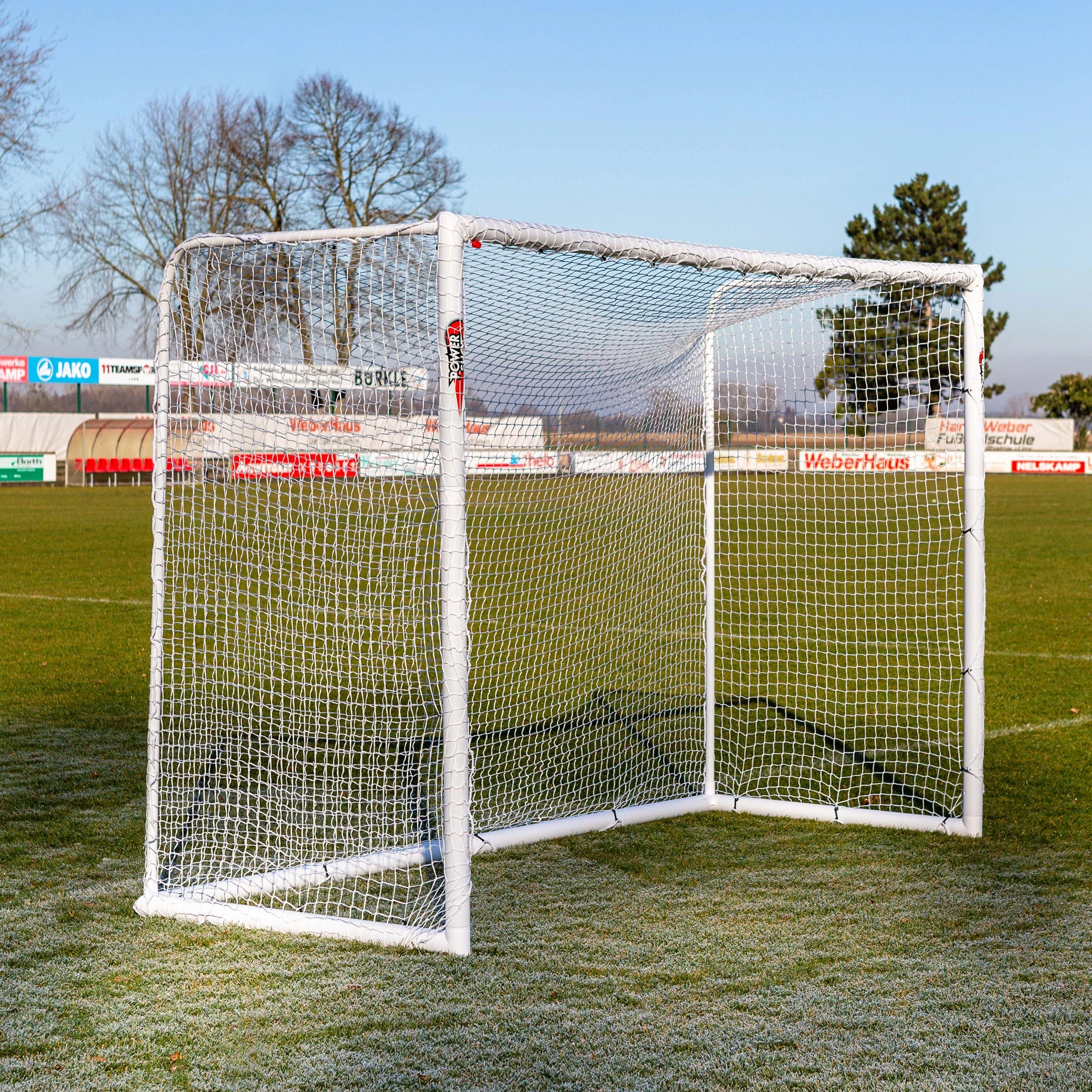 STADIUM Football Goal - 3m x 2m - uPVC - White Powershot