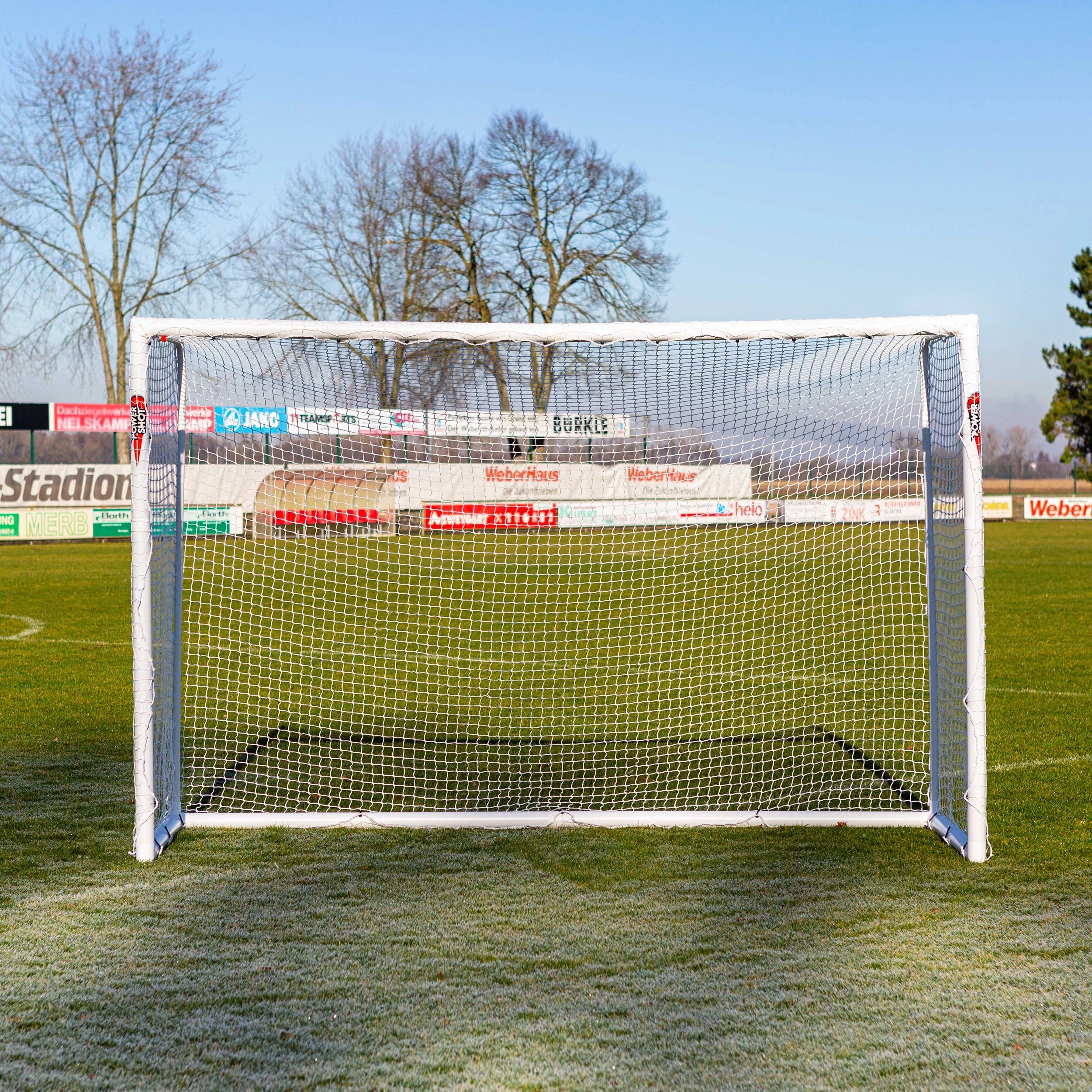 STADIUM Football Goal - 3m x 2m - uPVC - White Powershot