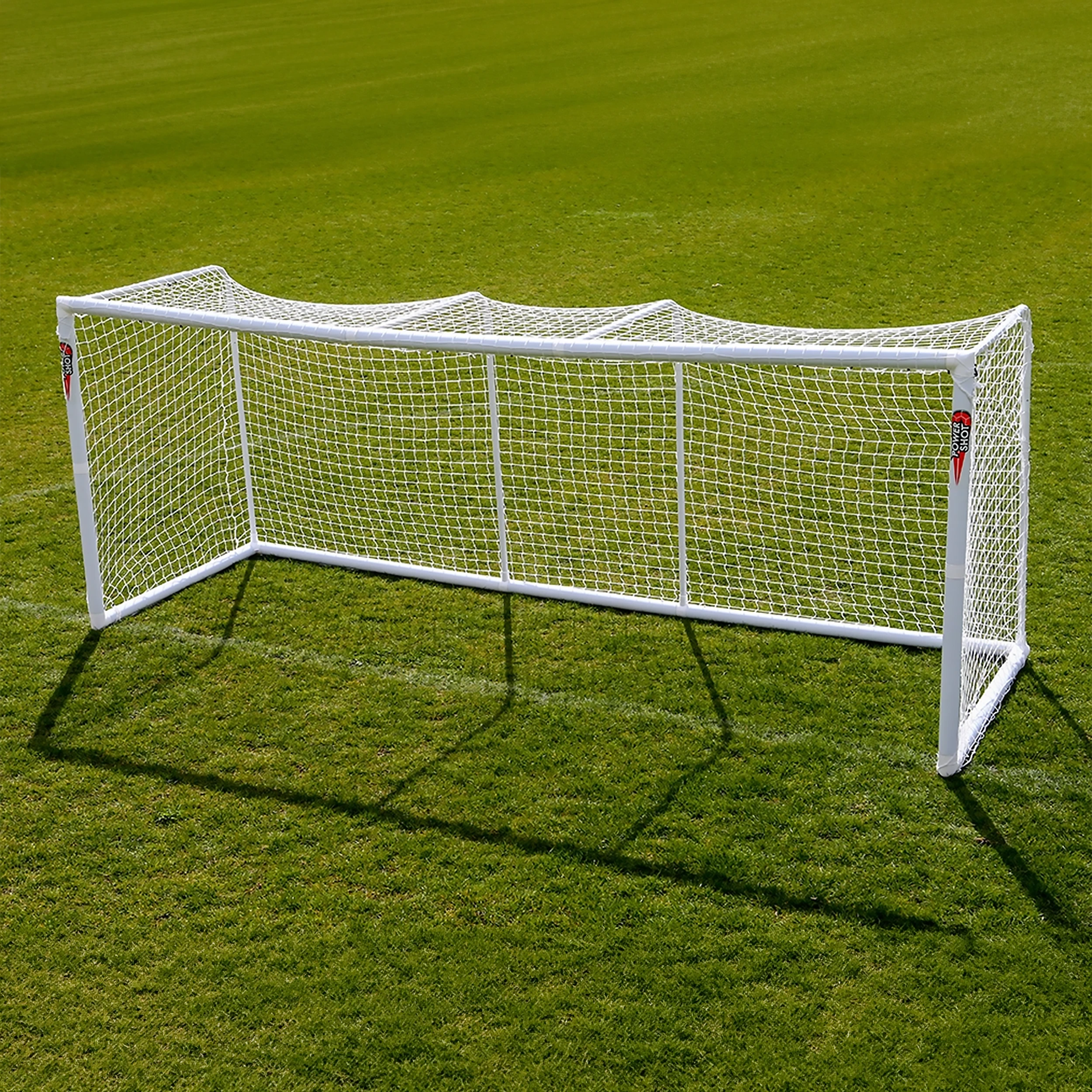 STADIUM Modular football goal - 4m x 1.5m and 3m x 1.5m - uPVC - White Powershot