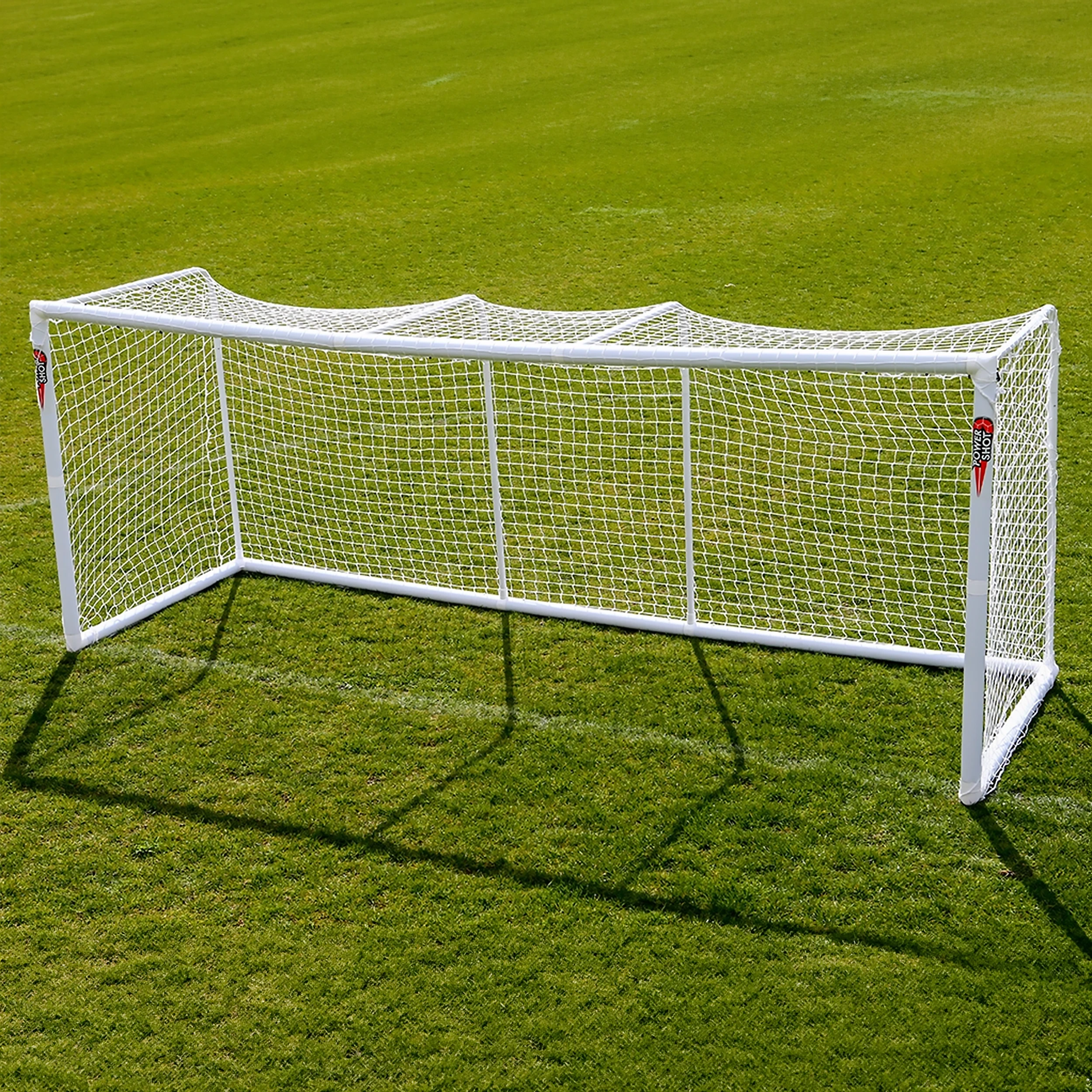 STADIUM Modular football goal - 4m x 1.5m and 3m x 1.5m - uPVC - White Powershot