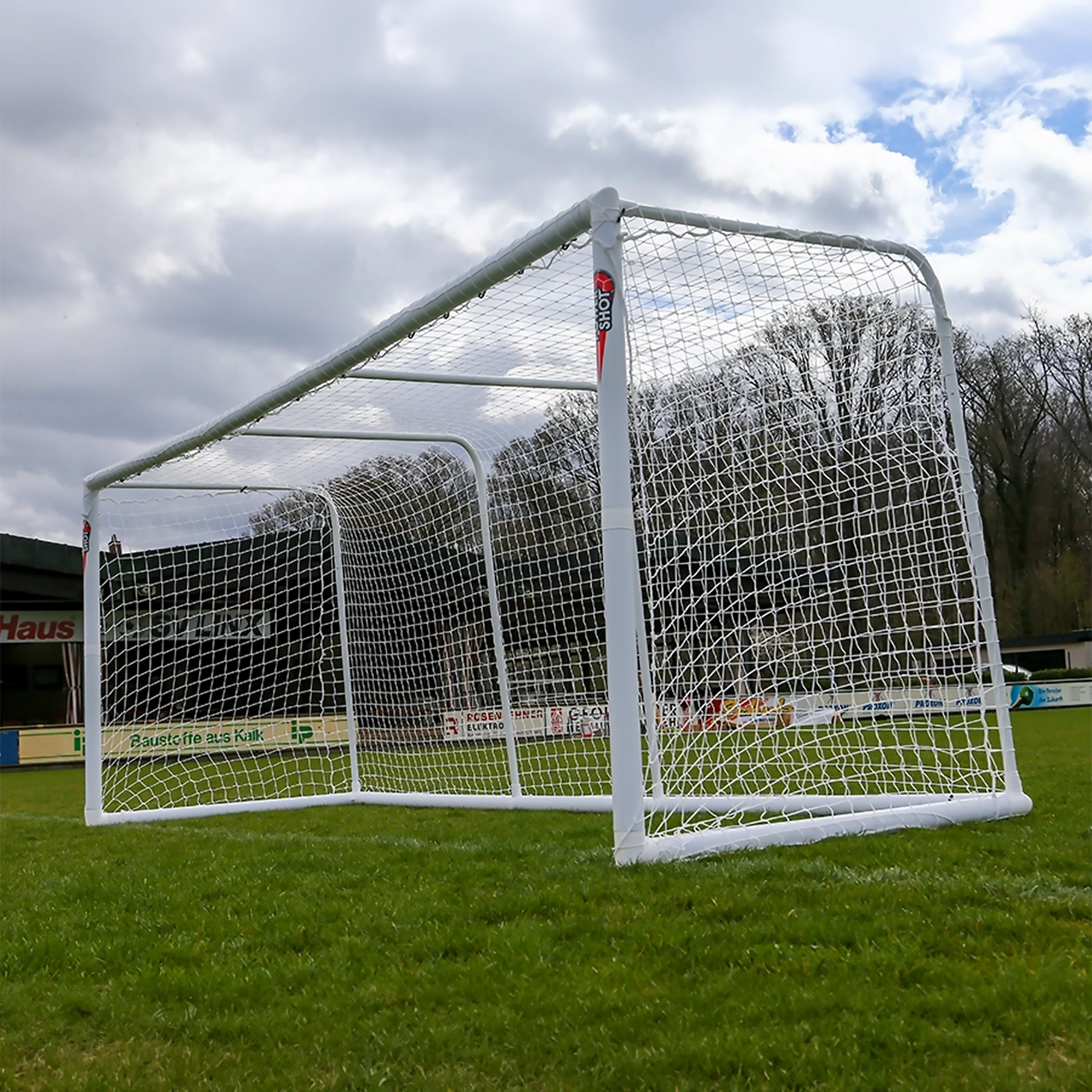 STADIUM Modular football goal - 4m x 1.5m and 3m x 1.5m - uPVC - White Powershot
